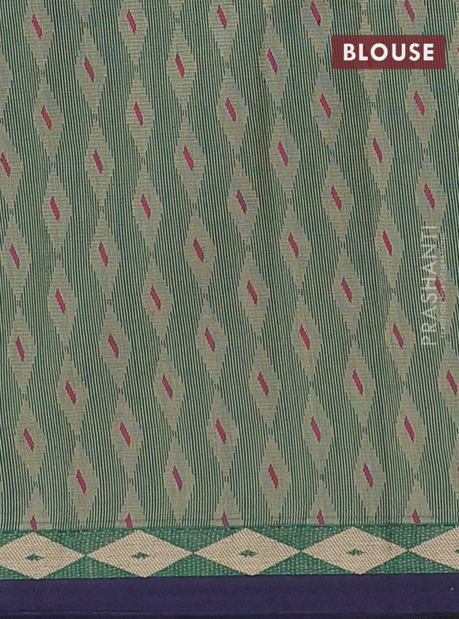 Nithyam cotton saree green with thread woven buttas and thread woven border