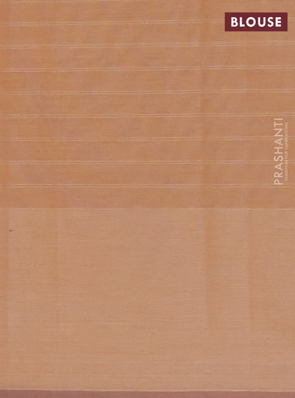 Nithyam cotton saree sandal and pastel brown with allover checks & thread buttas and thread woven butta border