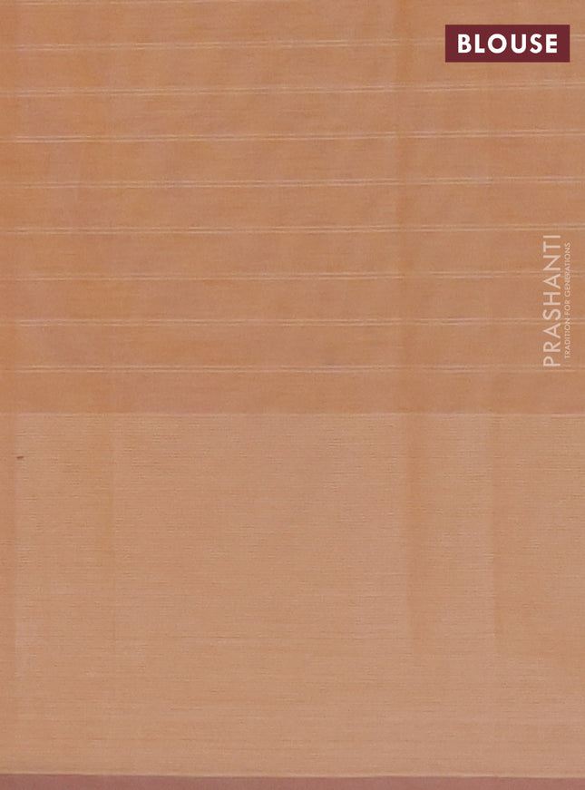 Nithyam cotton saree sandal and pastel brown with allover checks & thread buttas and thread woven butta border