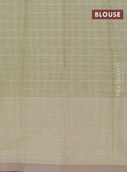 Nithyam cotton saree light green and beige with allover checks & thread buttas and thread woven butta border