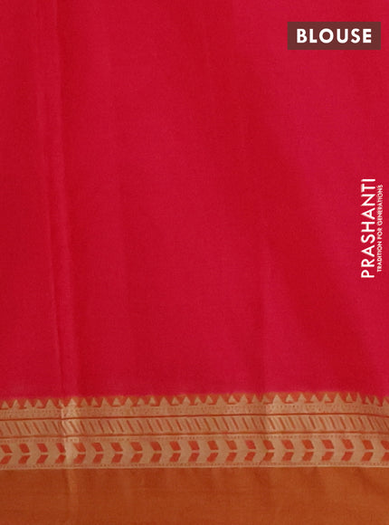Nithyam cotton saree pink and rust shade with thread woven buttas and thread woven border