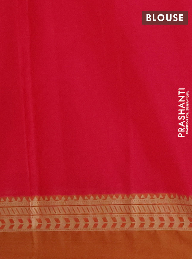 Nithyam cotton saree pink and rust shade with thread woven buttas and thread woven border
