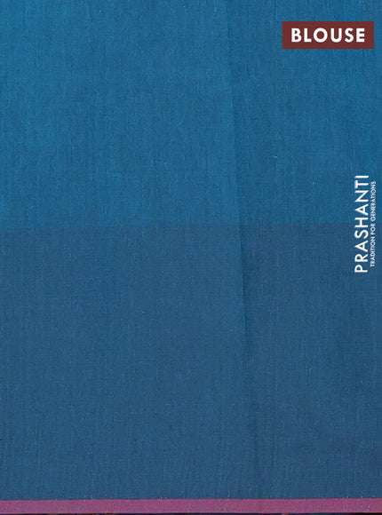 Nithyam cotton saree peacock green and maroon with allover thread weaves & buttas and piping border