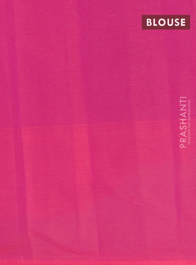 Nithyam cotton saree magenta pink with allover thread weaves & buttas and piping border