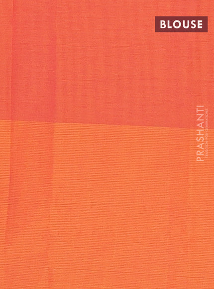Nithyam cotton saree dual shade of orange and pink with allover thread weaves & buttas and piping border