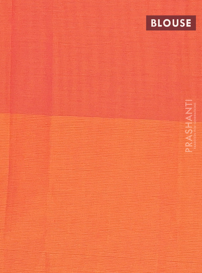 Nithyam cotton saree dual shade of orange and pink with allover thread weaves & buttas and piping border