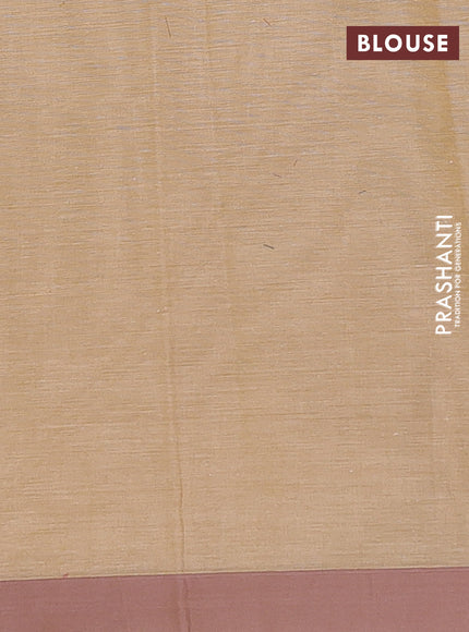 Nithyam cotton saree sandal and pastel brown with allover thread weaves and simple border