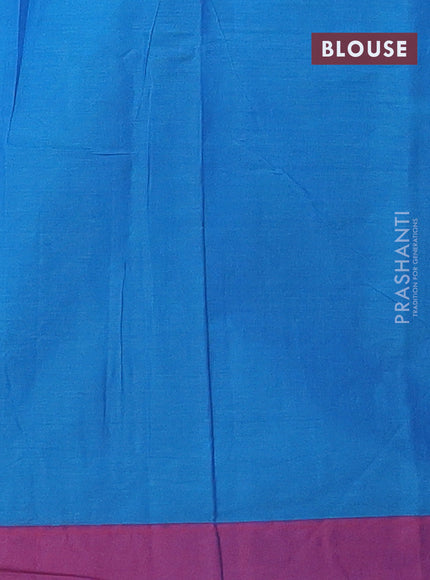 Nithyam cotton saree cs blue and dual shade of maroon with allover thread weaves and simple border
