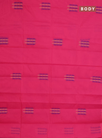 Nithyam cotton saree candy pink with thread woven buttas in borderless style