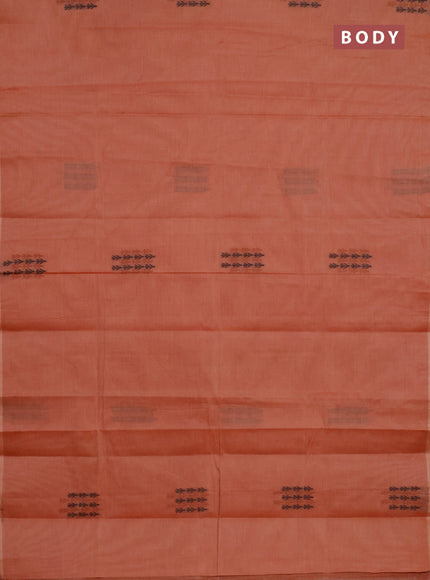 Nithyam cotton saree rust shade with thread woven buttas in borderless style
