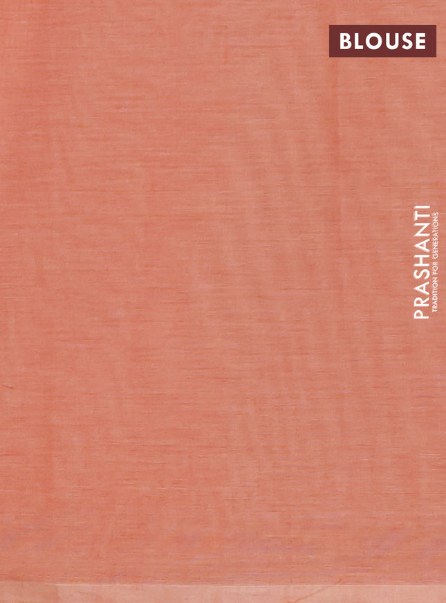 Nithyam cotton saree rust shade with thread woven buttas in borderless style