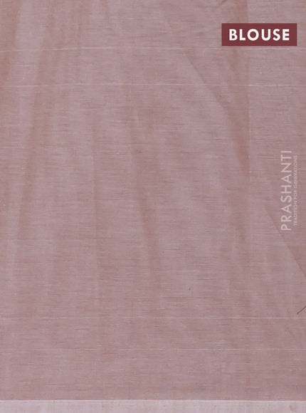 Nithyam cotton saree pastel brown with thread woven buttas in borderless style