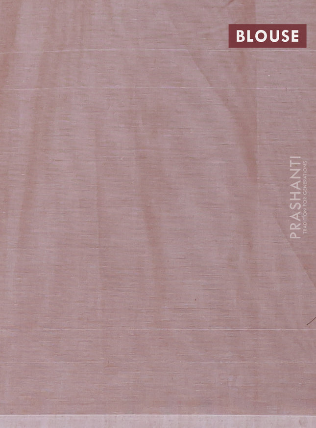 Nithyam cotton saree pastel brown with thread woven buttas in borderless style