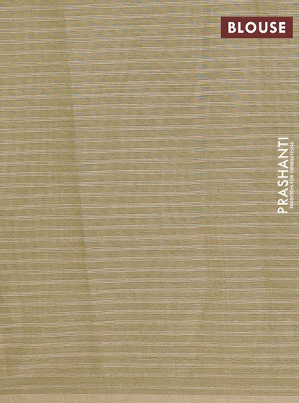 Nithyam cotton saree elaichi green with thread woven buttas in borderless style