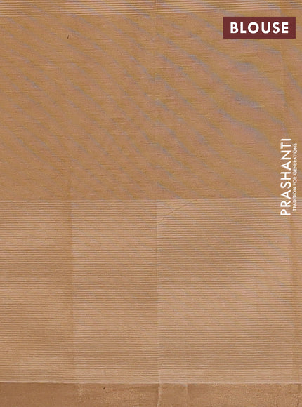 Nithyam cotton saree sandal with thread woven buttas and zari woven border