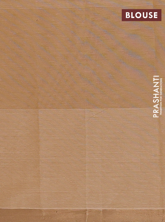 Nithyam cotton saree sandal with thread woven buttas and zari woven border