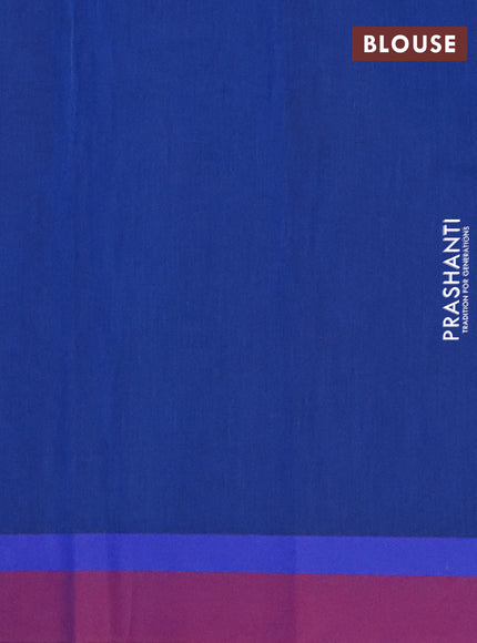 Nithyam cotton saree dark blue and dual shade of maroon with thread woven buttas and simple border