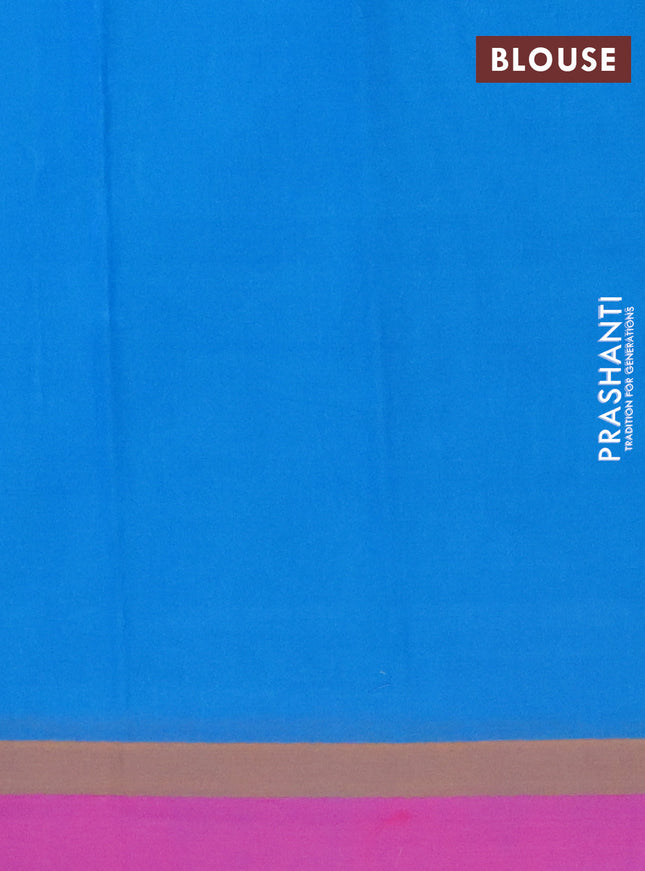 Nithyam cotton saree cs blue and pink shade with thread woven buttas and simple border
