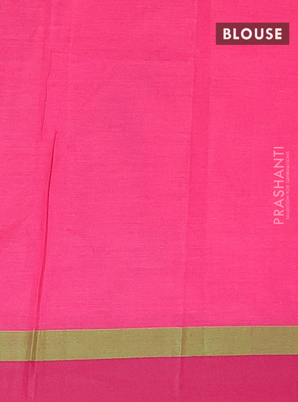 Nithyam cotton saree candy pink and dark pink with thread woven buttas and simple border