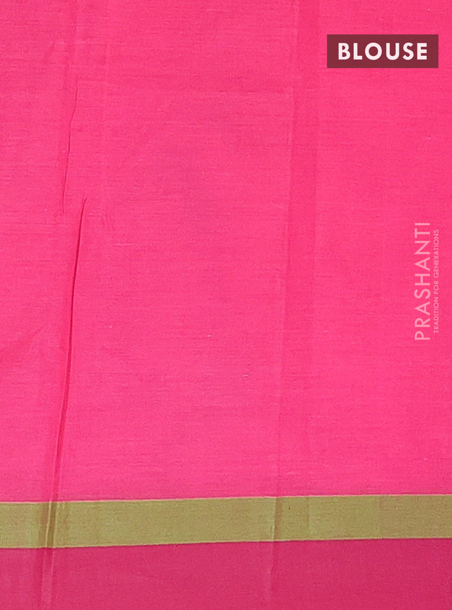 Nithyam cotton saree candy pink and dark pink with thread woven buttas and simple border