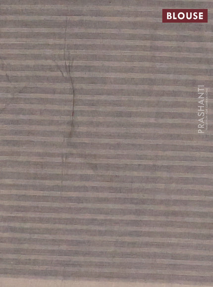 Nithyam cotton saree grey shade with thread & zari woven buttas in borderless style