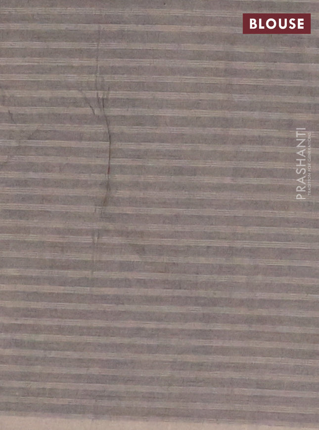 Nithyam cotton saree grey shade with thread & zari woven buttas in borderless style