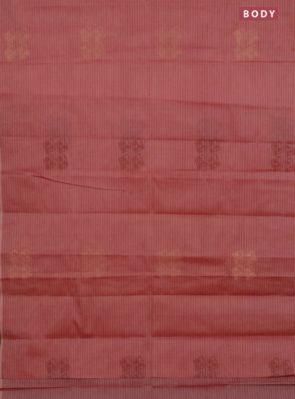 Nithyam cotton saree dual shade of pink with thread & zari woven buttas in borderless style