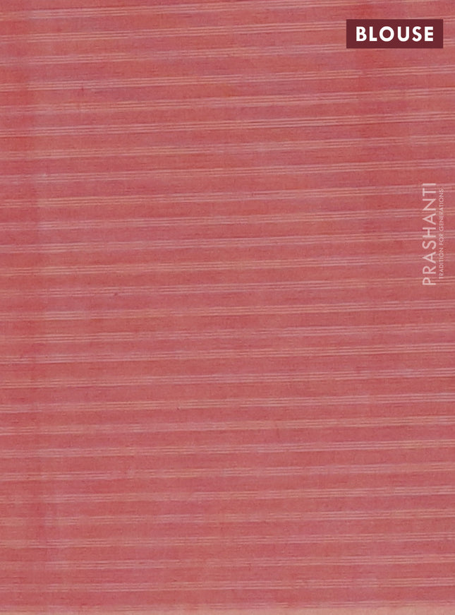 Nithyam cotton saree dual shade of pink with thread & zari woven buttas in borderless style