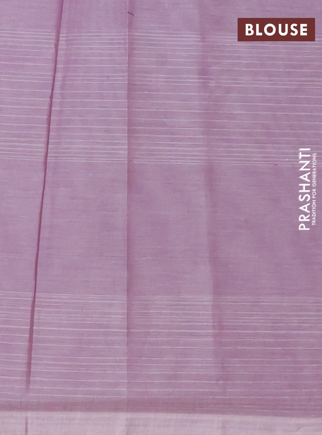 Nithyam cotton saree pastel purple with allover checks & thread woven buttas in borderless style