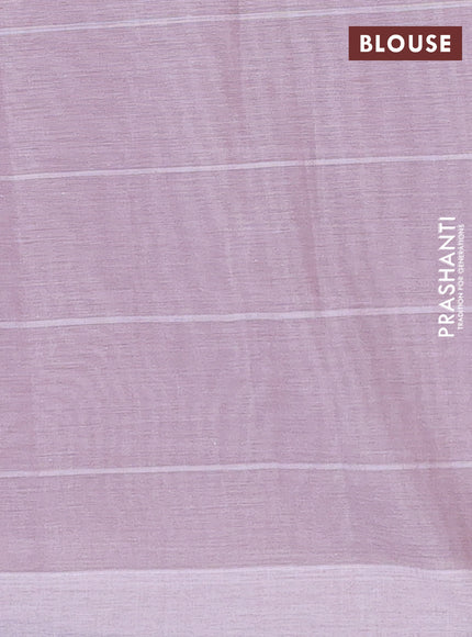 Nithyam cotton saree pastel brown with allover checks & thread buttas in borderless style