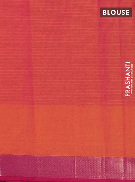 Nithyam cotton saree dual shade of pinkish orange with allover thread woven buttas and zari woven border