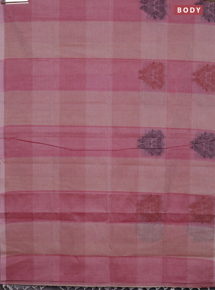 Nithyam cotton saree pink shade and beige with self emboss & thread woven buttas and simple border