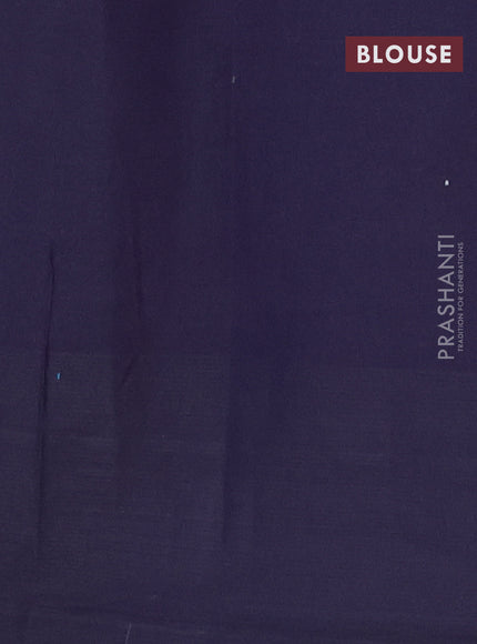Nithyam cotton saree navy blue with allover thread weaves and thread woven butta border
