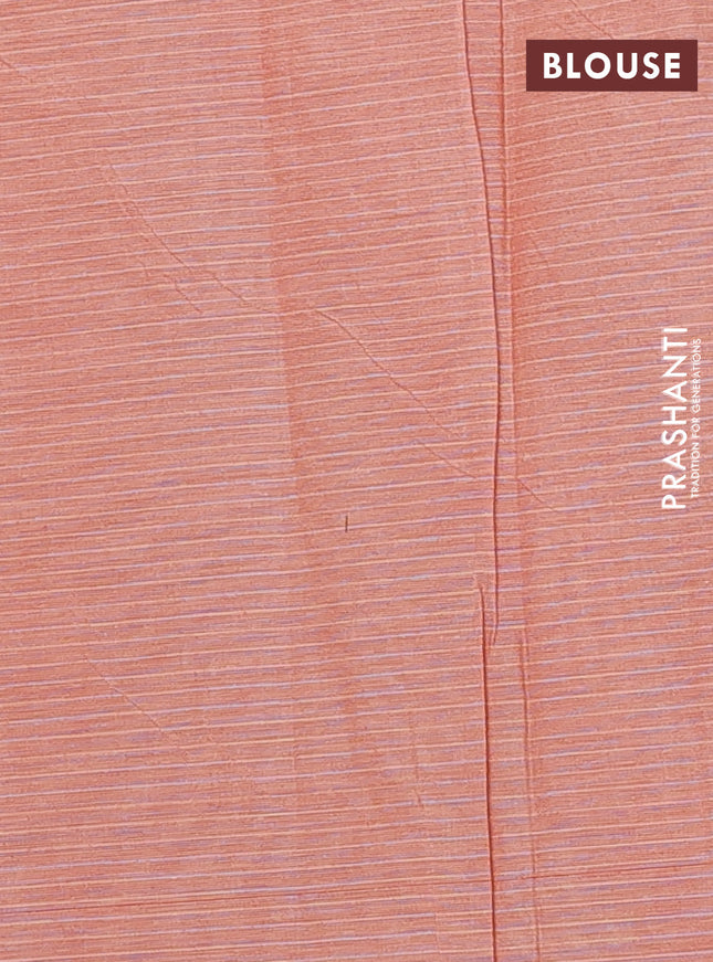Nithyam cotton saree rust shade with allover thread checked pattern & buttas in borderless style