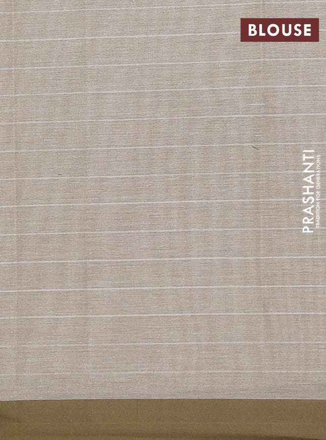 Nithyam cotton saree elaichi green with allover thread weaves and simple border