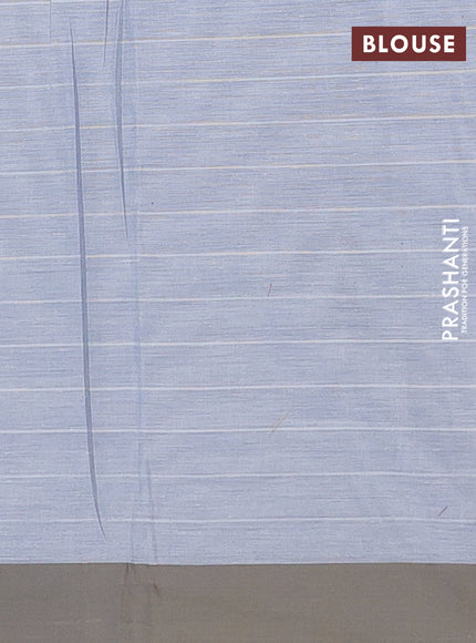 Nithyam cotton saree grey with allover thread weaves and simple border