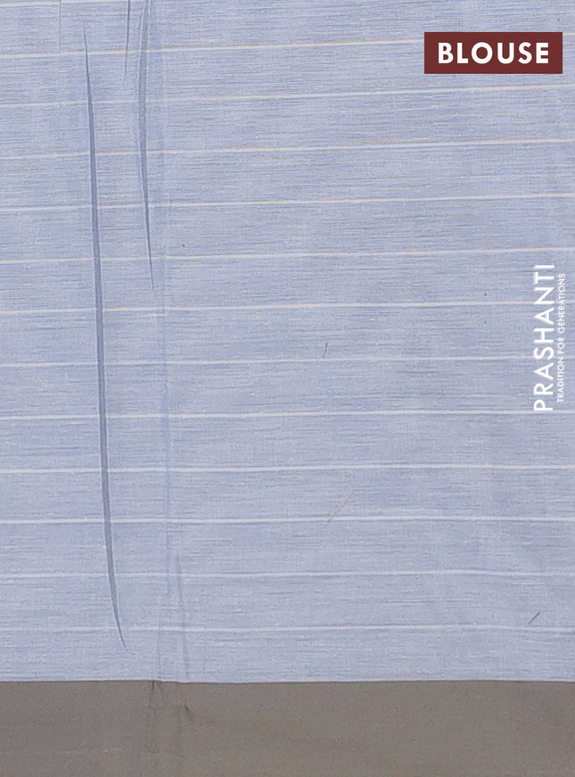 Nithyam cotton saree grey with allover thread weaves and simple border