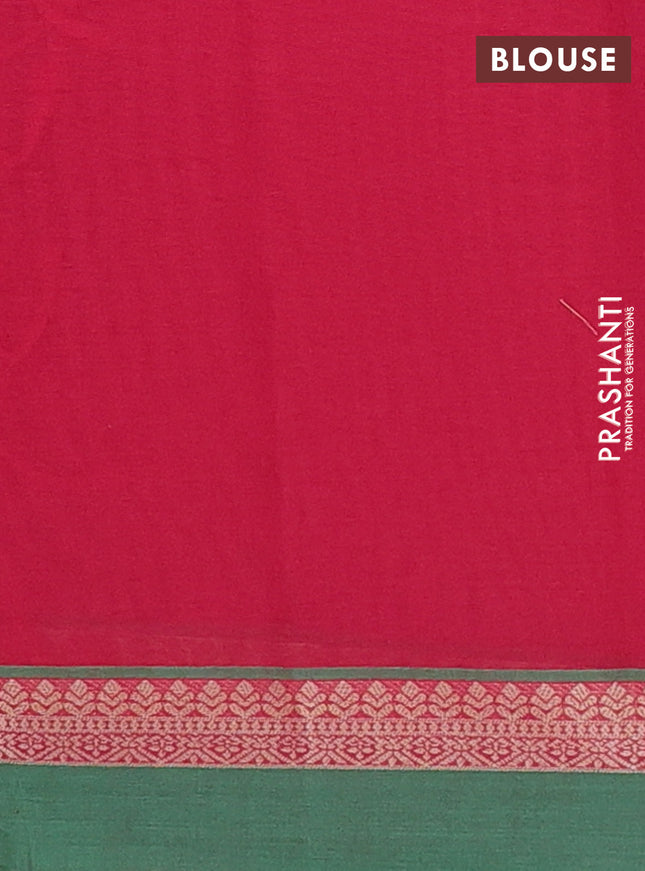 Nithyam cotton saree maroon and green with thread woven buttas and thread woven simple border