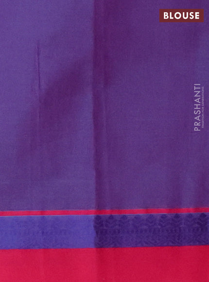 Nithyam cotton saree dual shade of bluish pink and pink with thread woven buttas and thread woven simple border