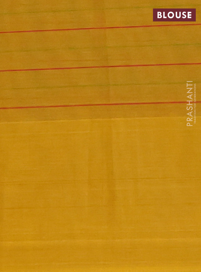 Nithyam cotton saree mustard yellow with allover stripe pattern and thread woven butta border