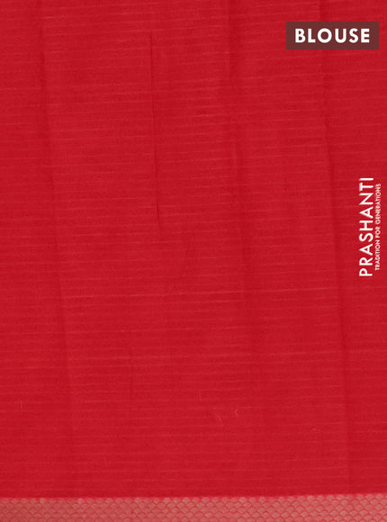 Nithyam cotton saree tomato red with thread woven buttas and thread woven border
