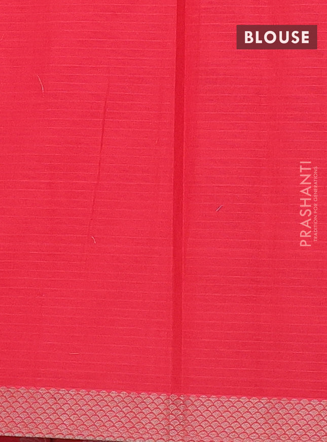 Nithyam cotton saree red with thread woven buttas and thread woven border