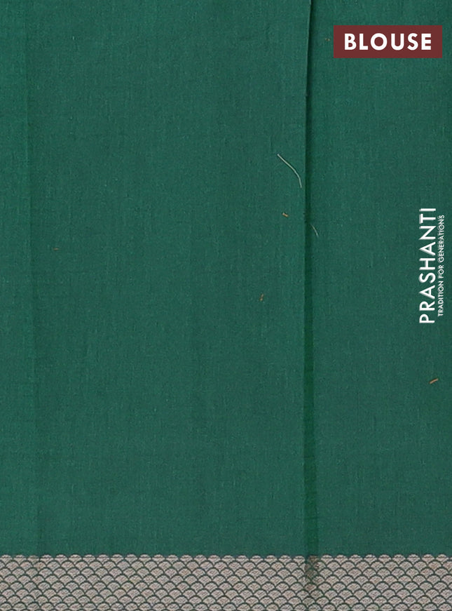 Nithyam cotton saree green with thread woven buttas and thread woven border