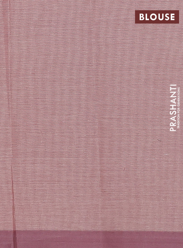 Nithyam cotton saree pastel brown with allover thread weaves and simple border