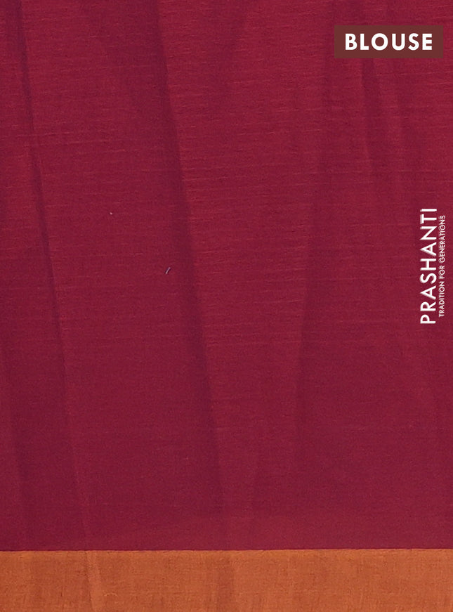 Nithyam cotton saree maroon and mustard shade with allover thread weaves and simple border