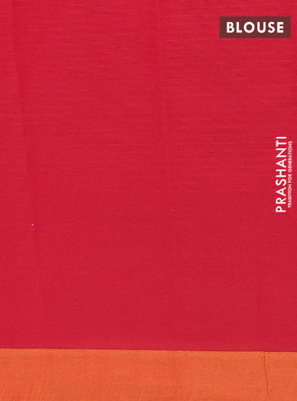 Nithyam cotton saree red and mustard shade with allover thread weaves and simple border