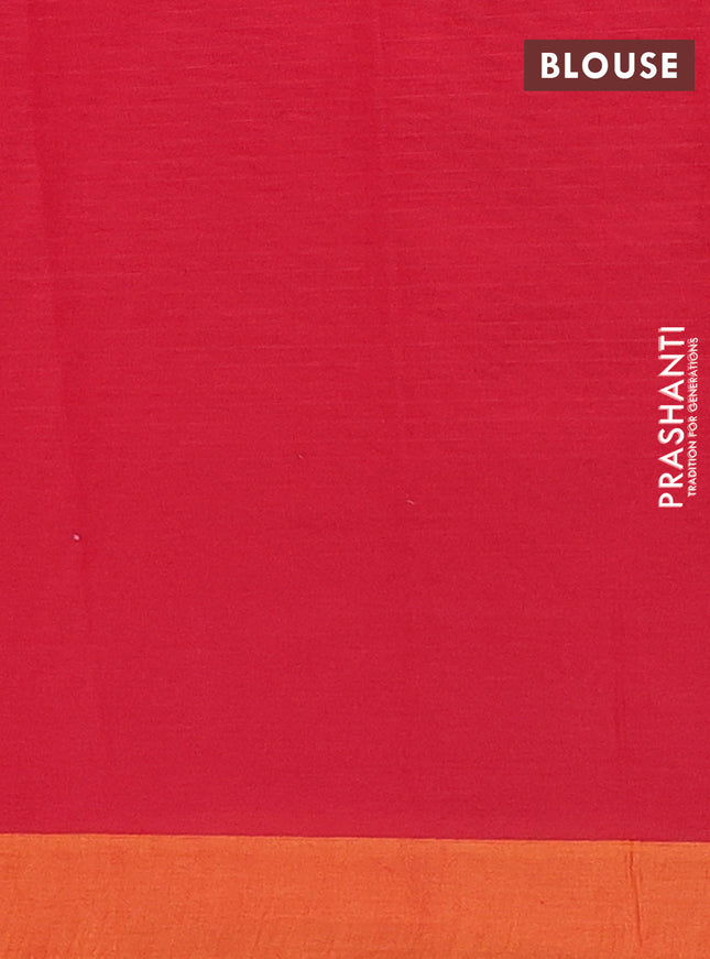 Nithyam cotton saree red and mustard shade with allover thread weaves and simple border