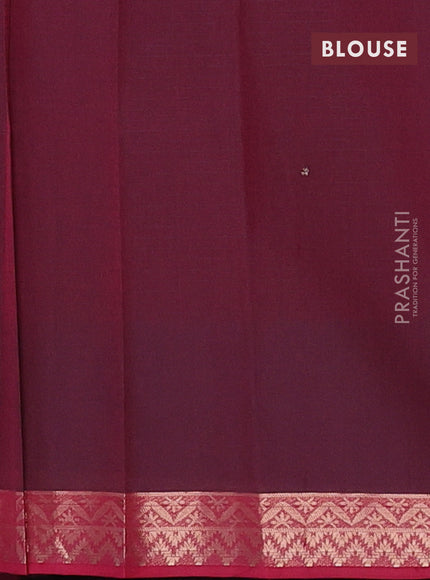 Nithyam cotton saree maroon with allover thread stripe pattern and zari woven border
