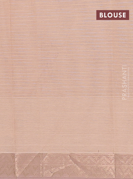 Nithyam cotton saree sandal with self emboss and zari woven border