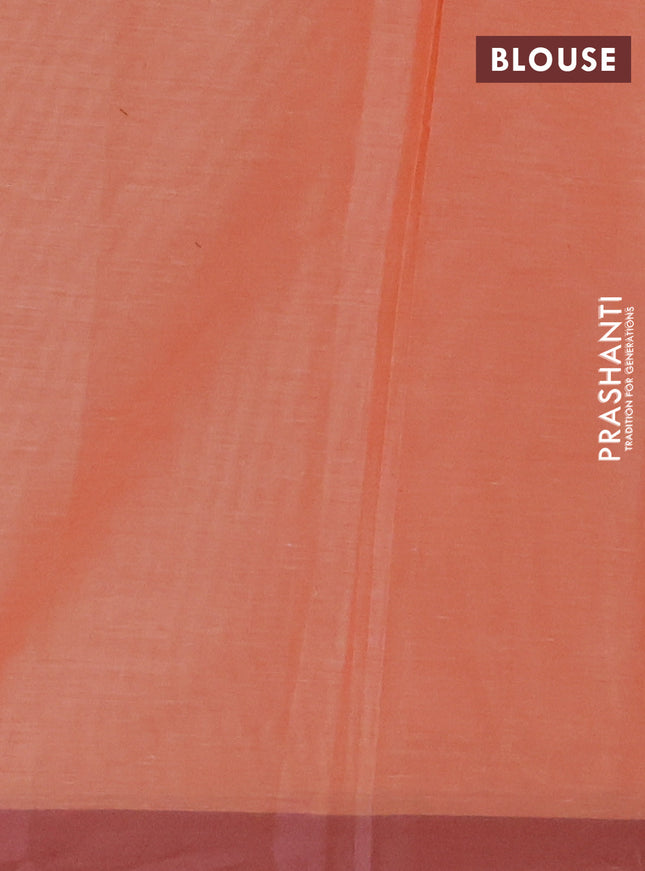 Nithyam cotton saree peach shade with allover thread weaves and simple border
